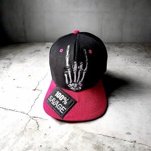 100% Savage Black and Hot Pink SnapBack Hat